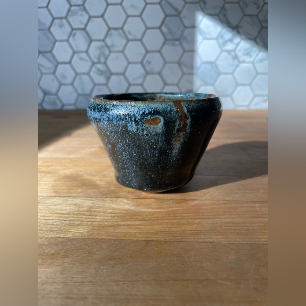 Vintage Blue Pottery Bowl